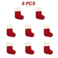 thumbnail image 1 of 1~8PCS New Year Christmas Socks Red Snowflake Alphabet Letters Christmas knitting Stocking Christmas Tree Decoration For Home, 1 of 5