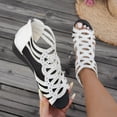 thumbnail image 4 of High Top Gladiator Sandals for Women Glitter Rhinestone Summer Peep Toe Wedges Back Zipper Dress Shoes White Size 8, 4 of 8