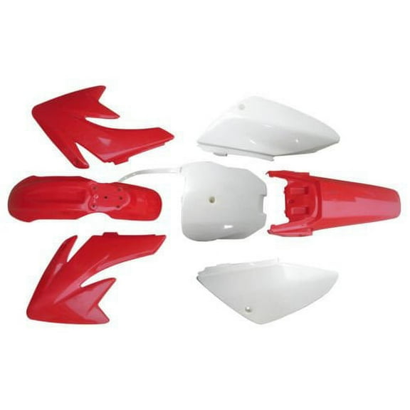 Lumix GC Red White Plastic Fairing Fender Kit Panels For Honda CRF70 Dirt Pit Bikes