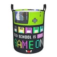 thumbnail image 1 of ZNDUO Laundry Basket, Round Laundry Storage Basket, Waterproof Laundry Hamper with Handles, Medium Size - Gamer Black Gamepad Pattern, 1 of 8
