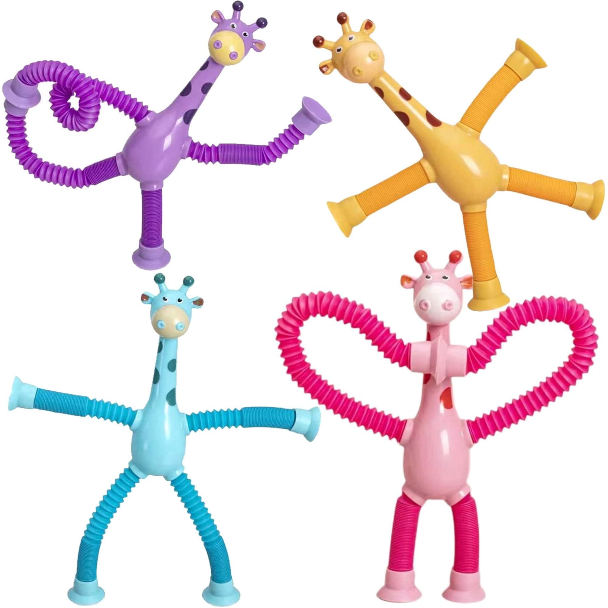 Animal Pop Tubes Giraffe Pop Tube Sensory Toy with Suction Cups Stretch Tubes for Kids Pop Tubes