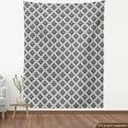 thumbnail image 4 of Ambesonne Damask Fabric by the Yard Upholstery, Monochrome Curvy Ornates, 3 Yards, Charcoal Grey and White, 4 of 5