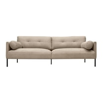Michalina 84" Beige Fabric Sofa with Black Metal Legs