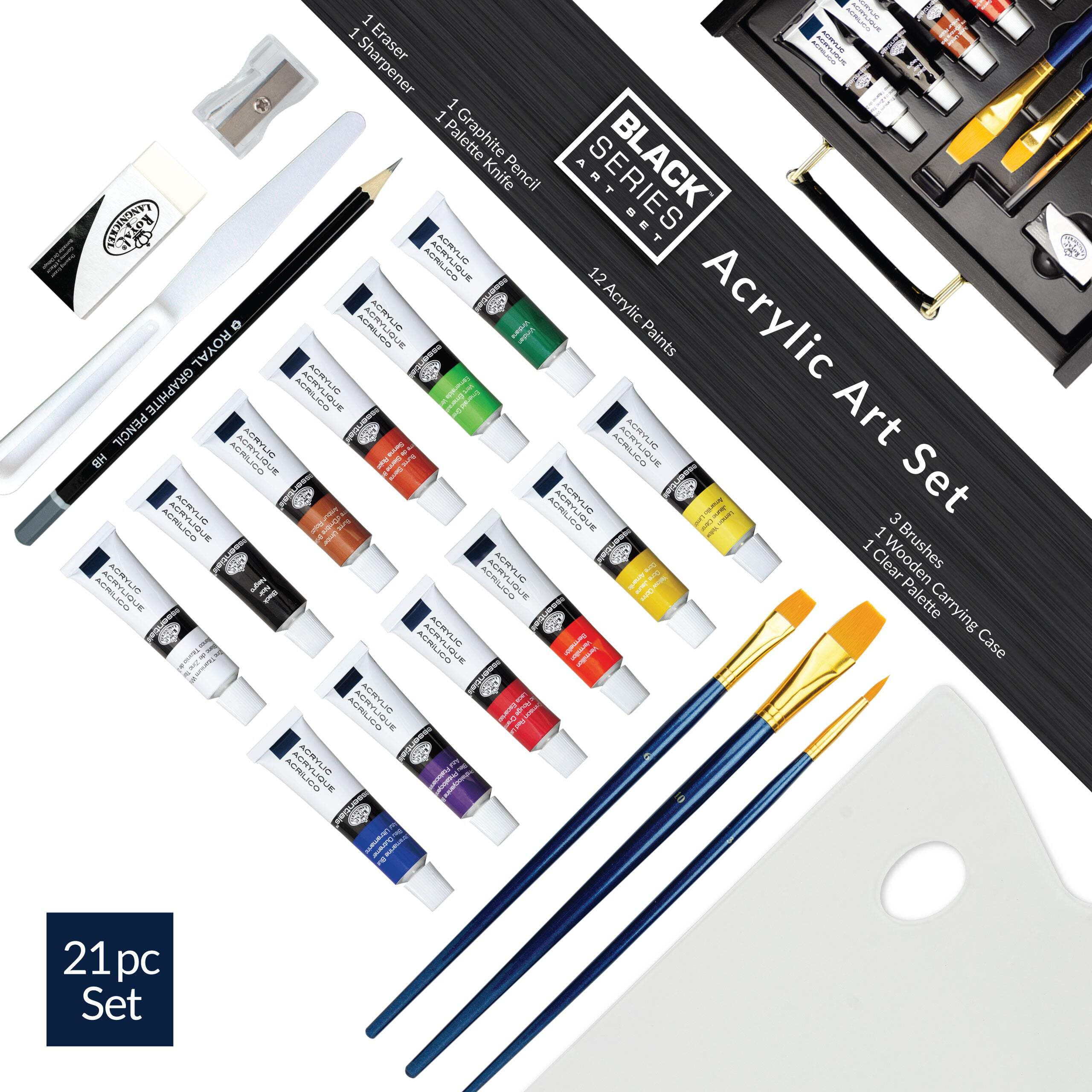 Royal & Langnickel essentials™ 21pc Black Series Acrylic Art Set