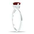 thumbnail image 3 of SZUL Women's Solitaire Garnet Wave Ring in 10K White Gold, 3 of 5