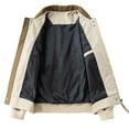 thumbnail image 5 of YYDGH Men's Cargo Jackets Lapel Zip Up Aviator Jacket Windbreaker Casual Loose Fit Lightweight Coat Outerwear Khaki M, 5 of 9