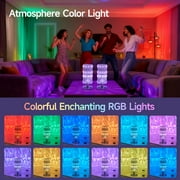 Crystal Table Lamp with Rechargeable RGB Bulb, 15 Color Modes, Remote Control Ambient Light for Bedroom, Living Room, Bar and Nightstand