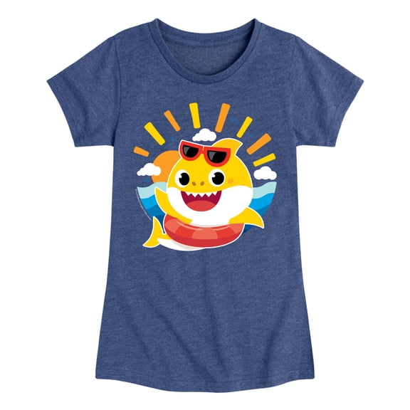Baby Shark - Sunshine Shark Girls' Fitted Short Sleeve Graphic T-Shirt