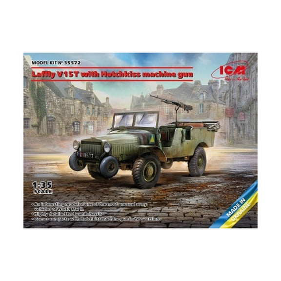 ICM Laffly V15T Vehicle w/Hotchkiss Machine Gun New