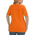 thumbnail image 6 of TQWQT Plus Size Tops for Women Dressy Summer V Neck Criss Cross T Shirts Orange Basic Plain T-Shirt Short Sleeve Shirts Large Casual Clothes for Women XL, 6 of 6