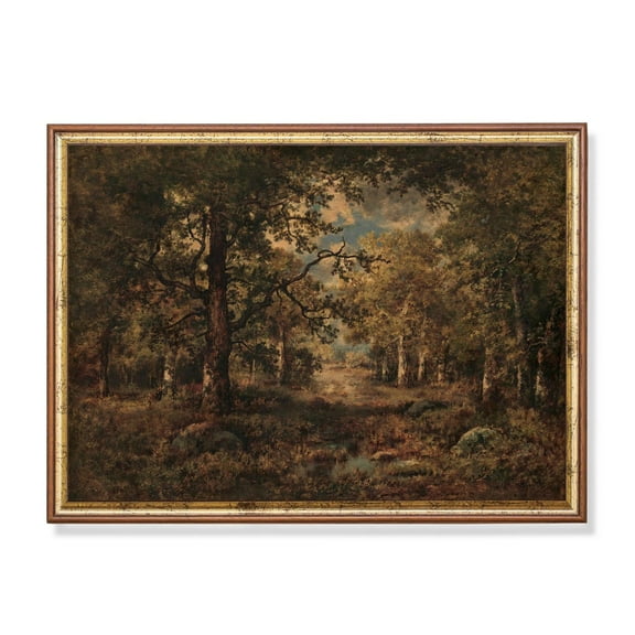 19th Century Forest Landscape Print Poster Rustic Cottagecore Wall Art, Size 8x12 UNFFRAMED F03.1.7l243