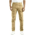 thumbnail image 3 of Sentmoon Cargo Pantalon Homme Pantalon de Survêtement Homme Homme Décontracté Uni Multiples Poches Extérieur Coupe Droite Pantalon de Mise en Forme Pantalon Cargo Pantalon pour Activités de Plein Air et Randonnée Jaune TTG, 3 of 7