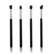 MasteelfCA 4pcs Eye Brushes Set Eyeshadow Blending Pencil Brush Make up Tool Cosmetic Makeup Eyeshadow Lip Eye Blush Foundation Power Brush Set Cosmetic Tool Kit (Black+Silver)