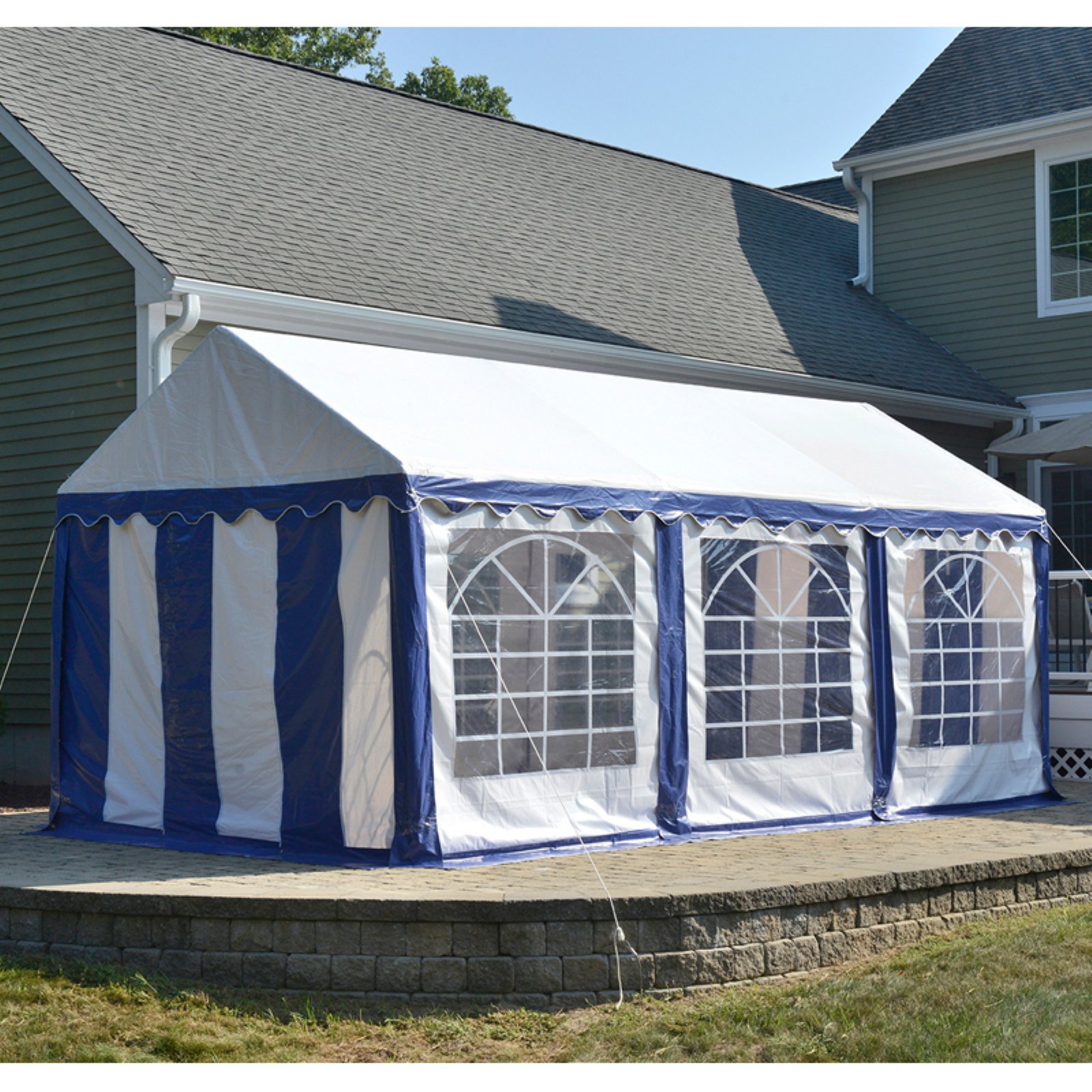Party Tent & Enclosure Kit, 10' x 20'/3m x 6m, Blue/White