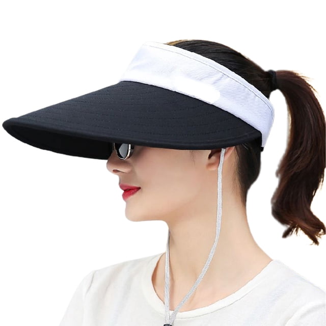 Opolski Visières de Soleil Pliables à Grand Bord Polyester Femmes Soleil à Grand Bord Protection UV Chapeaux pour le Camping