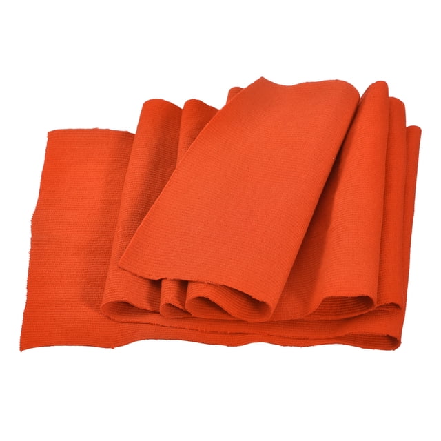 Uxcell Elastic Cuffs Ribbed Trims Cotton Fabric Knit Rib Stretch Tape Cuff Sleeve Waistband for Sewing Orange 39"x8"