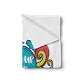 thumbnail image 2 of Saying Soft Flannel Fleece Throw Blanket, Positive Message on Alarm Clock Wake up and Be, Cozy Plush for Indoor and Outdoor Use, 50" x 70", Sky Blue Dark Coral, by Ambesonne, 2 of 5