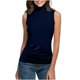 thumbnail image 2 of Sudaderas con capucha cómodas,Blusa informal de cuello alto sin mangas para mujer, color liso, tejido elástico suave, ideal para uso diario y en casa, sopatenor, 2 of 9