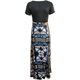 thumbnail image 5 of Puntoco Falda Larga Estilo Resort Con Estampado Patchwork De Manga Corta Para Mujer Gris S,Regalos Para Mujer Joven, 5 of 5