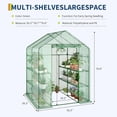 thumbnail image 2 of Bingirl 57x57x77 Inch Portable Walk-In Greenhouse With Three Tiers Of 12 Shelves And One Door Without Windows, 2 of 7