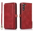 thumbnail image 7 of ELEHOLD Luxury Multi-Functional Wallet Case for Samsung Galaxy S23 with Card Slots Dual-Use Detachable Phone Case Magnetic Function Lanyard Shockproof Wallet Case,Red, 7 of 7