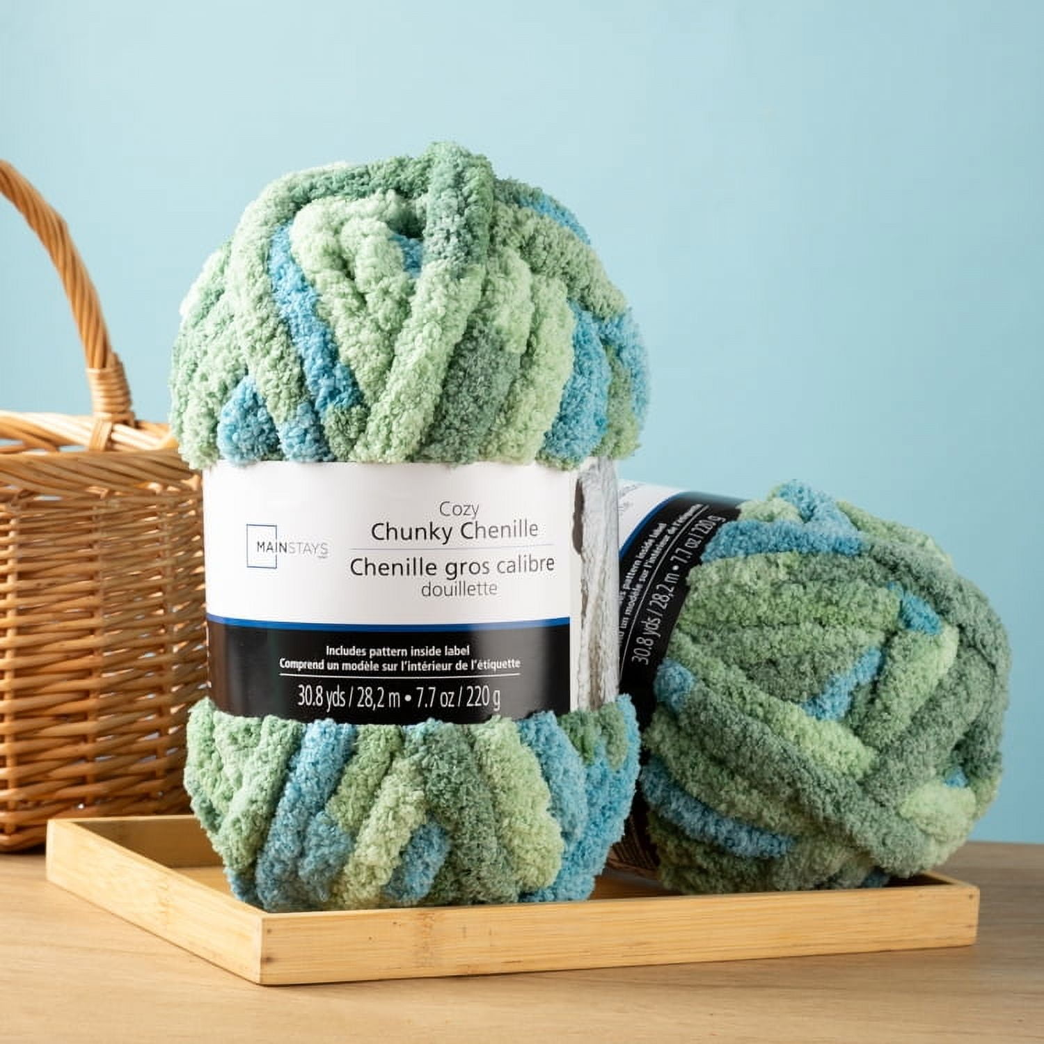 MS Chunky Seafoam Polyester Yarn, MAINSTAYS CHUNKY SEAFOAM