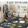 thumbnail image 3 of DUKINO 2x3 Rugs for Entryway, Floral Indoor Washable Front Door Mat, Non Slip Boho Small Carpet, Soft Low Pile Throw Rug for Entrance, Bedroom, Kitchen, Laundry, Bathroom, Dark Blue, 3 of 7