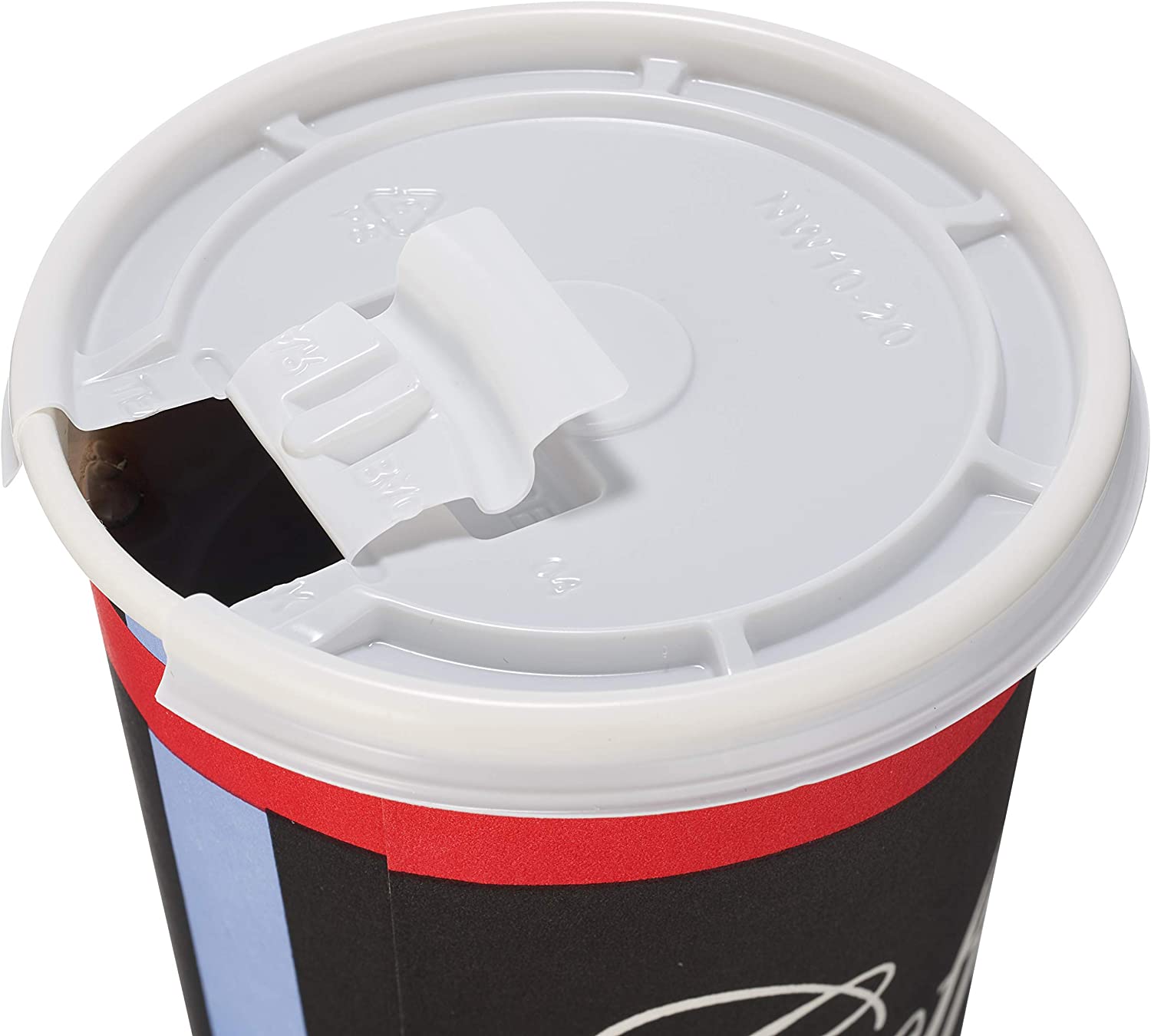 [100 Pack] White Flat Tear Back Lids for Hot Cup, Coffee Cup, Paper Cup - Universal Size Fits 10,12,16,20oz Disposable Cups - White Coffee Cup Lids Standard 90mm