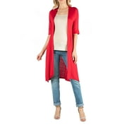 24seven Comfort Apparel Half Sleeve Open Front Maternity Cardigan with Side Slit,M013371Made In The USA Made In The USA