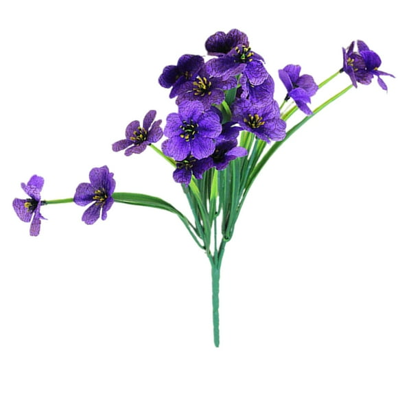 UV Resistant Artificial Pink Violet Flowers Faux Plastic Spring Greenery Plants for Outdoor Planters Patio Garden Porch Home Decor