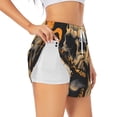 thumbnail image 1 of Balery Grim Coffee Skull Pantalones cortos deportivos para mujer con forro y dos bolsillos, elásticos, para entrenamiento, gimnasio, yoga-Medium, 1 of 7
