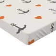 thumbnail image 2 of Ambesonne Colorful Fitted Sheet, Anchors and Hearts, Full Size, Vermilion Grey, 2 of 3