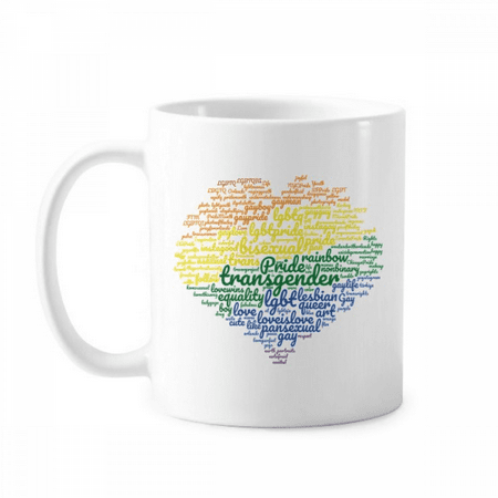 

Rainbow Heart Love Lgbt Wordcloud Mug Pottery Cerac Coffee Porcelain Cup Tableware