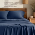 thumbnail image 3 of Bare Home Bamboo Sheet Set - Made from Rayon Fibers - Deep Pockets - 4 Piece - Queen, Dark Blue, 3 of 10