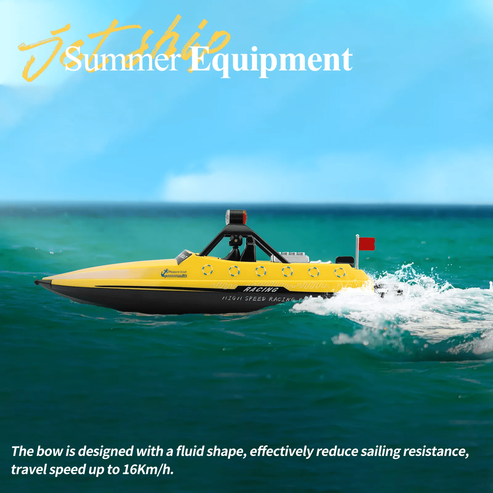 Bruce&Shark RC Boat, WLtoys WL917 Remote Control Boat, 10MPH High Speed RC Racing Boat for Pools or Lakes, 2.4GHz RC Boats for Adults Kids