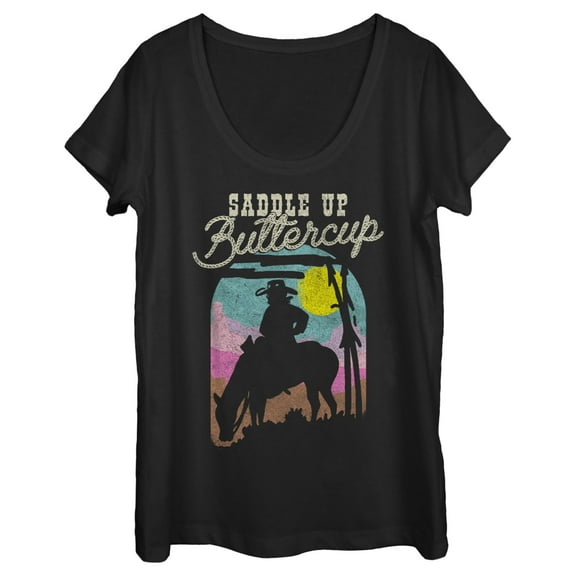 Women's Lost Gods Saddle Up Buttercup Scoop Neck Black Small