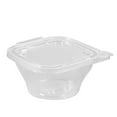thumbnail image 2 of Tamper Tek 8 oz Square to Round Clear Plastic Deli / Snack Container - with Lid, Tamper-Evident - 4 3/4" x 5" x 1 3/4" - 100 count box, 2 of 10