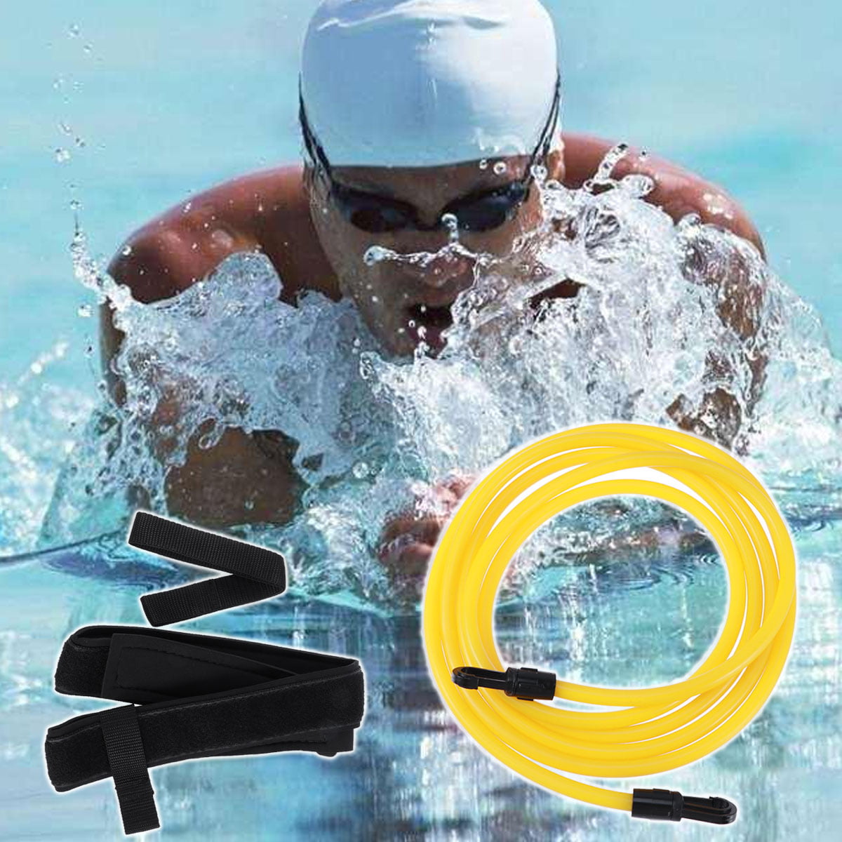 Swim Trainer Foot Belt Swimming Resistance Tether LeashPool Training Aid Harness 