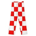 thumbnail image 3 of Small Red White Check Motorsport Race Flag Checkered Pajama Pants Loose Pajamas Female Breathable Home Trousers Leisure Sleeping Pants Large Size, 3 of 6