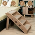 thumbnail image 5 of Gymax Folding Plastic Pet Stairs 4 Step Ladder for Small Dog & Cats Coffee, 5 of 10