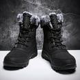 thumbnail image 5 of Mens Winter Snow Boots Warm Fur Lined Non-Slip Lightweight Comfortable Casual Outdoor Hiking Boots Black 7.5 US, 5 of 7