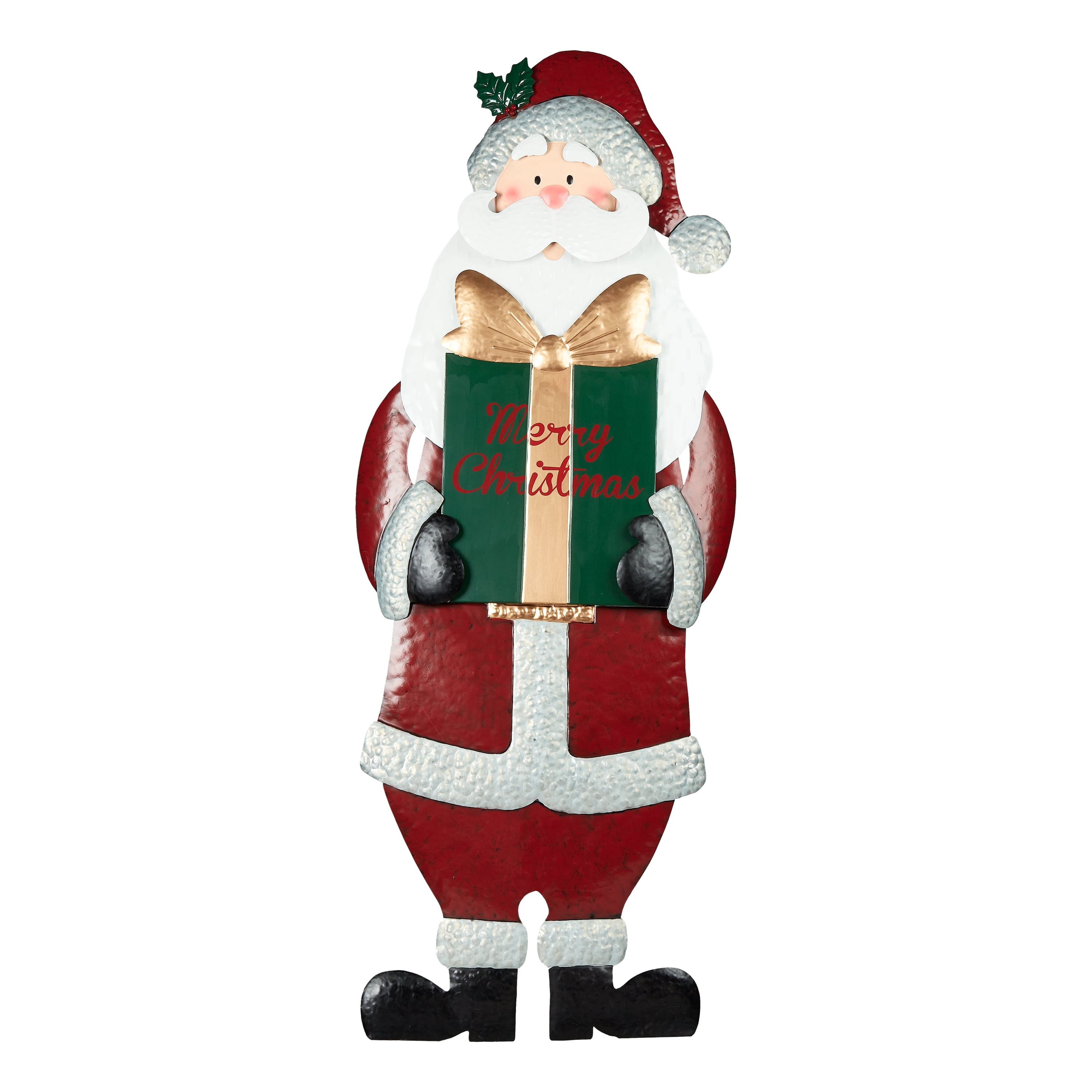 Holiday Time Large Metal Santa Stake Outdoor Christmas Decoration, 20.