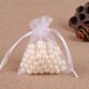 thumbnail image 2 of 100 pcs Organza bags, 9 x 7cm - Hand-stitched White, 2 of 5