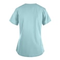 thumbnail image 3 of IYYVV Plus Size Scrubs for Women Nurse Printed Scrub Tops Women Short Sleeve Medical Nursing Tops Stretchy Scrub Shirts Uniform with Pockets Light Blue L, 3 of 3