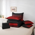 thumbnail image 6 of jejeloiu Geometric Stripes Lines 7pcs Bedding Comforter Set,Neon Red Striped Queen Bedding Sets For Men Women Reversible, 6 of 8