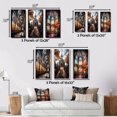 thumbnail image 4 of Designart "Glass Windows Church Stained wall decor I" Spiritual Framed Wall Art Set Of 3 - Beige Church Frame Canvas Set For Living Room Decor, 4 of 7