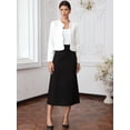 thumbnail image 4 of DARING DIVA Women's Tweed Long Sleeve Collarless Open Front Blazer XS White, 4 of 7