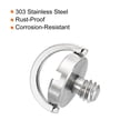 thumbnail image 4 of Uxcell 1/4-20 Thread 11mm Length D Ring Stainless Steel Camera Fixing Screw for Quick Release Plate, Silver, 4 of 5