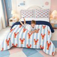 thumbnail image 3 of Erosebridal Modern Striped Full Size Comforter Sets,Line Art Bedding Comforter Set,Navy Blue Reversible,3 Pieces,1 Comforter and 2 Pillowcases, 3 of 7