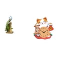 thumbnail image 1 of Estatua de , figura de escritorio, reloj de pared, estante decorativo, reloj de gato silencioso que no hace , adorno de resina sintétic, 1 of 8